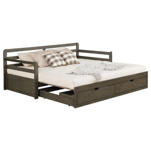 Sorrento 2- Drawer Twin Daybed with Extension Trundle in Grey