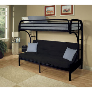 Eclipse Twin/Full Futon Bunk Bed (Black)