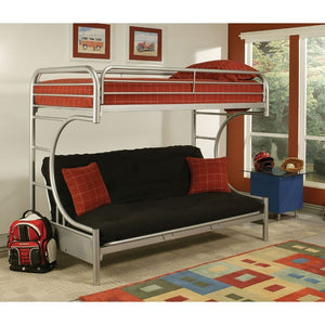 Eclipse Twin XL/Queen Futon Bunk Bed (Silver)