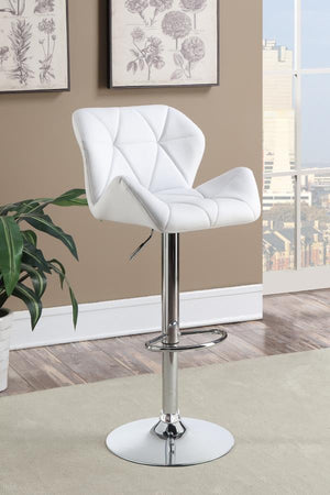 Berrington Adjustable Bar Stools (Set of 2) (Chrome/White)