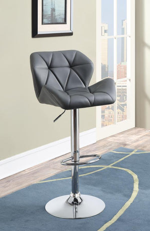 Berrington Adjustable Bar Stools (Set of 2) (Chrome/Grey)