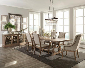 Brockway Rectangular Trestle Dining Set (Barley Brown)