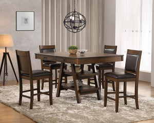 Dewey Counter Height Rectangular Dining Set (Brown/Walnut)
