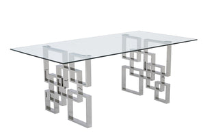 Muhammad Glass Table with Chrome Legs