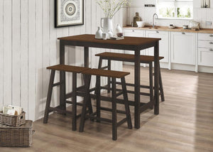 Connie 4-PCS Counter Height Dining Set (Chestnut/Dark Brown)