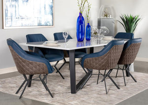 Mayer Dining Set (White/Blue/Brown)