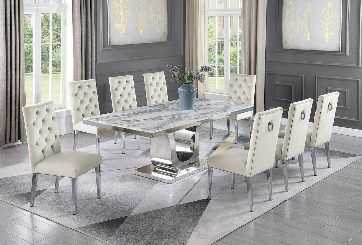 Arturo grey marble on sale dining table