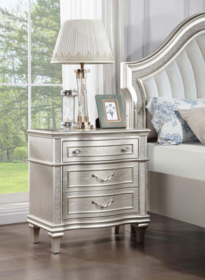 Evangeline Luxurious Nightstand (Silver)