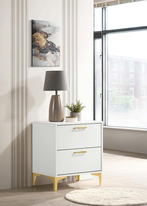 Kendall 2-Drawer Nightstand (White)