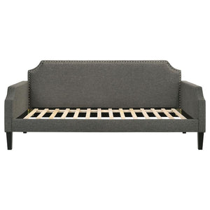 Olivia Upholstered Twin Daybed with Nailhead Trim (Grey)