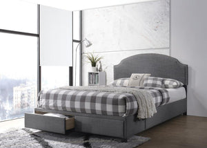 Niland 2-drawer Upholstered Storage Bed (Charcoal)