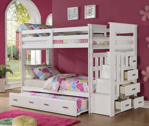Allentown Twin Bunk Bed & Trundle (White)