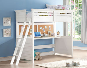Lacey Twin Loft Bed (White)