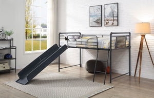 Cordelia Twin Loft Bed with Slide (Sandy Black)