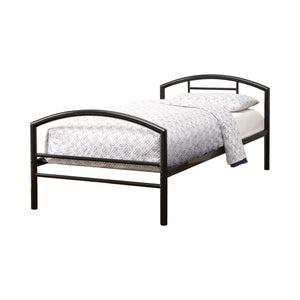 Baines Twin Metal Bed with Arched Headboard (Black)