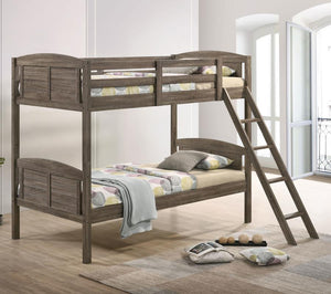 Flynn Rustic-style Bunk Bed (Weathered Brown)