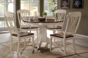 Dylan 5-PCS Round Dining Set (Buttermilk/Oak)
