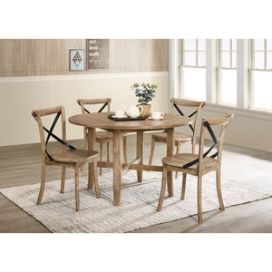 Kendric 5-PCS Round Dining Set (Rustic Oak)