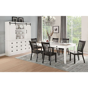 Renske 7-PCS Dining Set (White/Black)