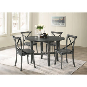 Kendric 5-PCS Round Dining Set (Rustic Grey)