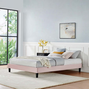 Baby Pink Velvet Bed Frame