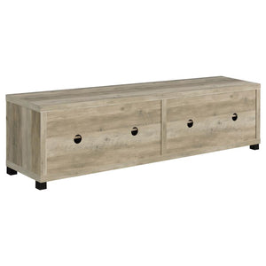 Aisling Rectangular TV Console with Glass Doors (Antique Pine)