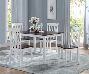 Green Leigh 5-PCS Dining Set (White/Walnut)