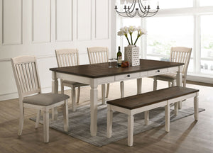 Fedele 6-PCS Dining Set (Weather Oak/Cream)