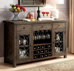 Paulina Transitional Server (Rustic Walnut)