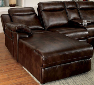 Hardy Reclining Sectional With Storage (Brown)