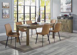 Abiram 7-PCS Dining Set (Brown/Oak)