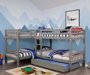 Marquette Quadruple Bunk Bed (Grey)