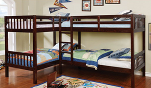 Marquette Quadruple Bunk Bed (Dark Walnut)