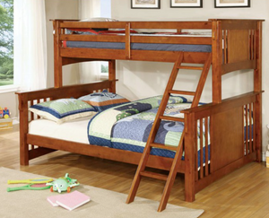 Spring Creek Twin XL-Over-Queen Bunk Bed (Oak)