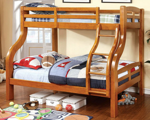 Solpine Twin-Over-Full Bunk Bed (Oak)