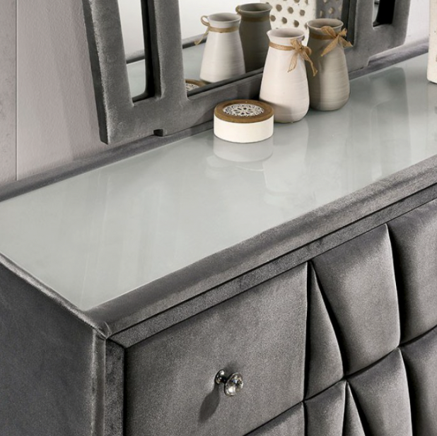 Carissa Transitional Dresser Grey – Fully Furnished
