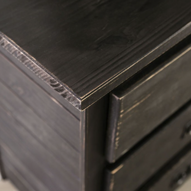 distressed black dresser Millie 6 Drawer Dresser - Drifted Matte Black Veneer