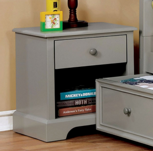 Diane Transitional Grey Nightstand