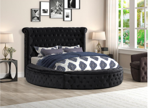 Isabella Round Platform Storage Bed (Black)