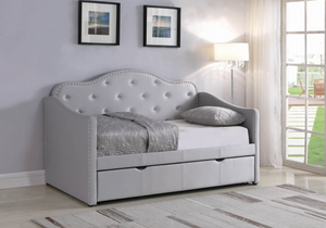 Pearlescent Grey Upholstered Daybed