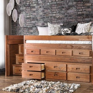 Cleo Twin Captain Bed (Mahogany)