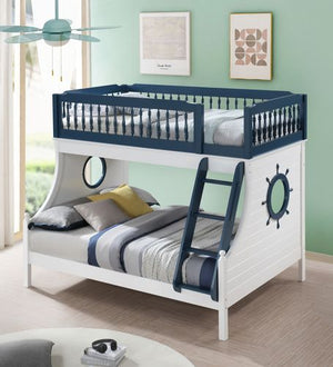 Farah Twin/Full Bunk Bed (Blue/White)