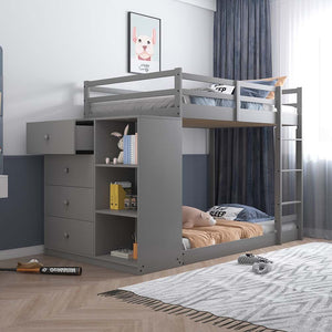 Gaston Twin Bunk Bed (Grey)
