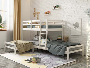 Manoela Twin Triple Bunk Bed (White)