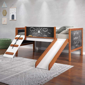 Aurea Twin Loft Bed (Cherry Oak/White)