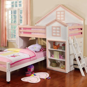 Citadel Contemporary House-designed Bed (Pink/White)