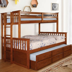 University Twin-Over-Full Bunk Bed (Oak)