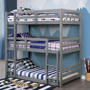 California Triple Twin Bunk Bed (Grey)