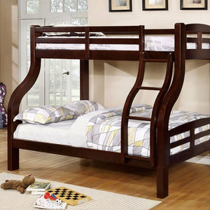 Solpine Twin-Over-Full Bunk Bed (Dark Walnut)