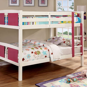 Corral Transitional Full Bunk Bed (Pink/White)